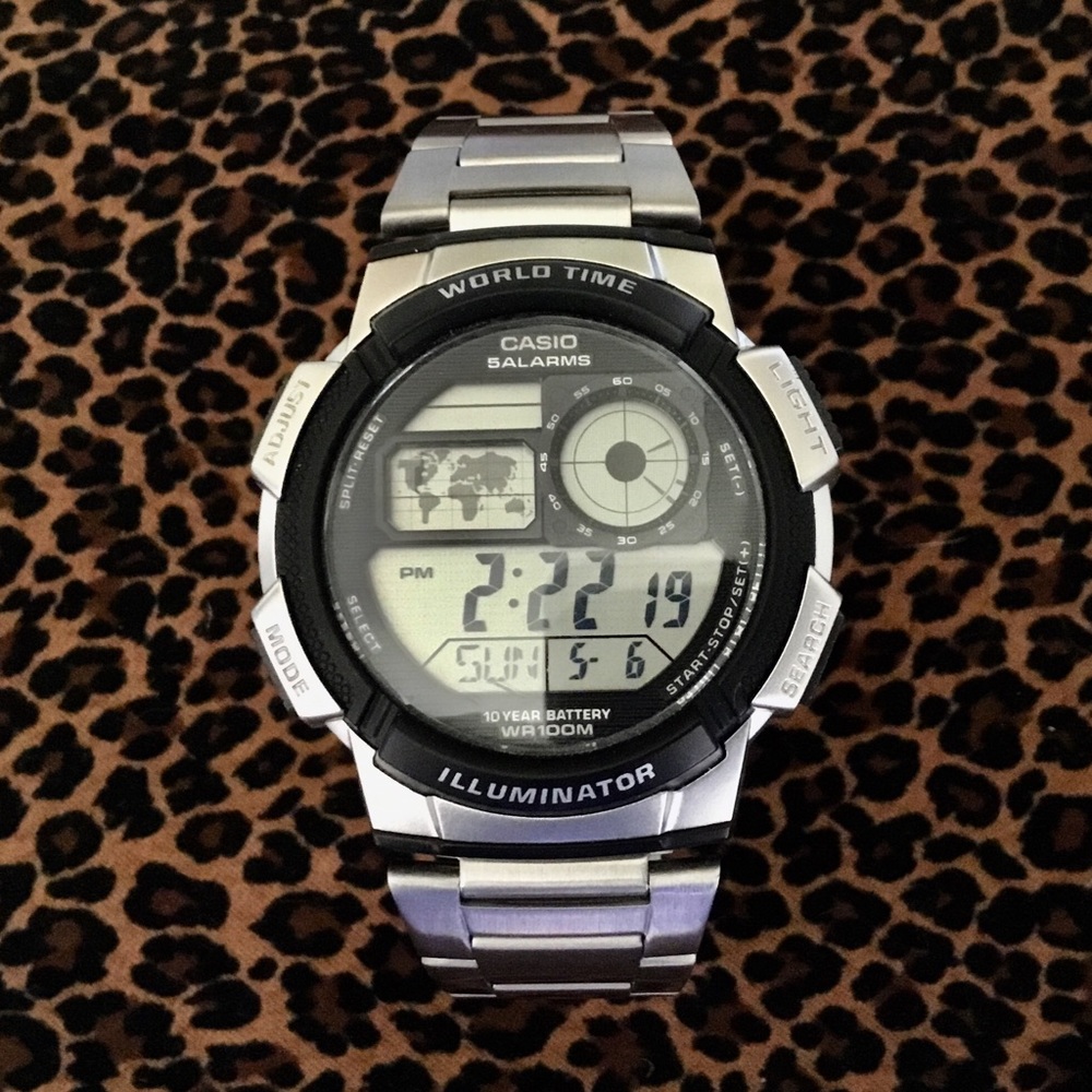 CASIO 5 ALARM WORLD TIME ILLUMINATOR MEN’S WATCH